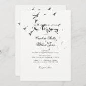 Einfache elegante Uhr der Einladung von Tauben zur (Vorne/Hinten)