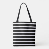 Einfache, elegante und moderne Schwarz-weiße Strei Tasche (Rückseite)