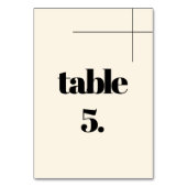 Einfache, elegante und schicke Creme-Hochzeit Tischnummer (Vorderseite)