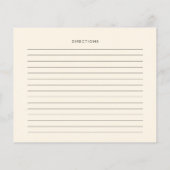 Einfache elegante und schicke Creme-Rezeptkarte (Rückseite)