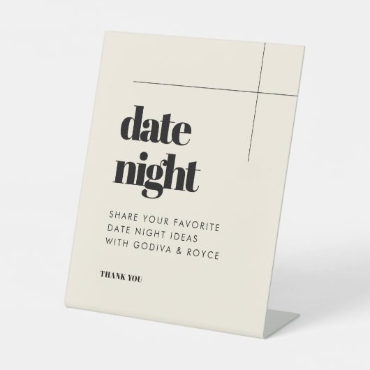 Einfache elegante und schicke Date-Night-Ideen Sockelschild (Vorderseite)