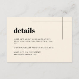 Einfache elegante und schicke Details Begleitkarte
