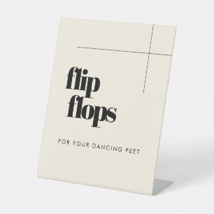 Einfache, elegante und schicke Flip Flops Hochzeit Sockelschild