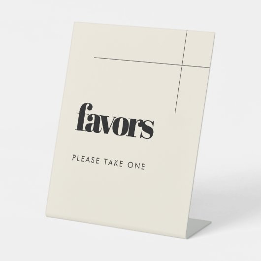 Einfache elegante und schicke Gastgeschenke Hochze Sockelschild (Vorderseite)