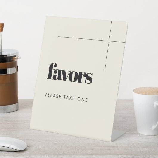 Einfache elegante und schicke Gastgeschenke Hochze Sockelschild (In SItu)