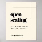Einfache, elegante und schicke Hochzeit Offene Sit Poster (Vorne)