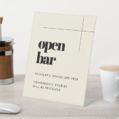 Einfache, elegante und schicke Hochzeit Open Bar Sockelschild (In SItu)