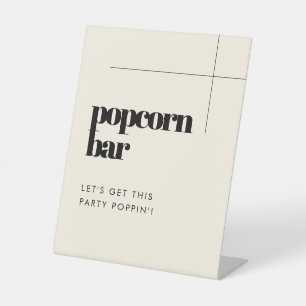 Einfache, elegante und schicke Hochzeit Popcorn Ba Sockelschild