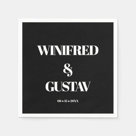 Einfache, elegante und schicke Hochzeit Serviette (Vorderseite)