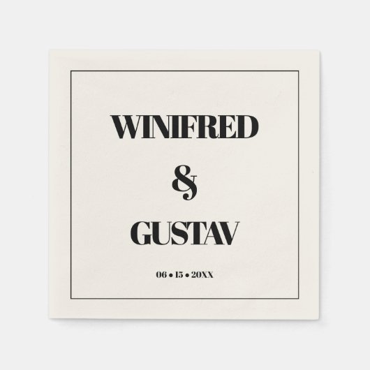 Einfache, elegante und schicke Hochzeit Serviette (Vorderseite)