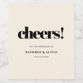 Einfache, elegante und schicke Hochzeit Weinetikett (Einzelnes Label)