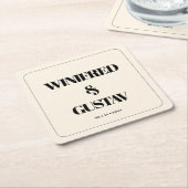 Einfache, elegante und schicke Hochzeitscreme Rechteckiger Pappuntersetzer (angewinkelt)