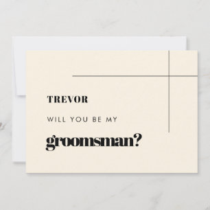 Einfache elegante und schicke Trauzeuge-Angebotska Einladung