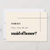 Einfache, elegante und schicke Trauzeugin Einladung (Vorderseite)