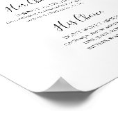 Einfache Elegante Unterschrift Drinks Unterschreib Poster (Ecke)