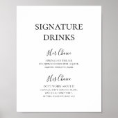 Einfache Elegante Unterschrift Drinks Unterschreib Poster (Vorne)