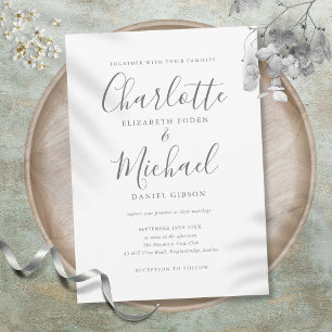 Einfache elegante Unterschrift Hochzeitsschrift Einladung