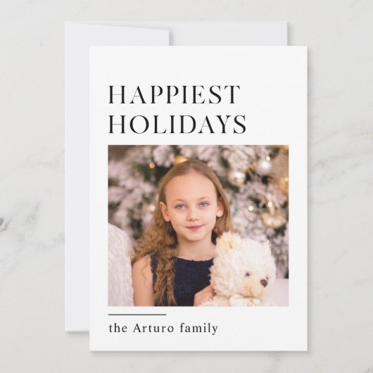 einfache, elegante Urlaubskarte Feiertagskarte (Vorderseite)