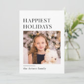 einfache, elegante Urlaubskarte Feiertagskarte (Stehend Vorderseite)