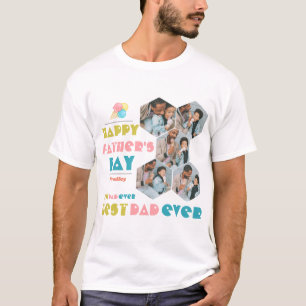 Einfache elegante Väter Day Sweet Foto Collage T-Shirt