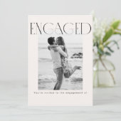 Einfache Elegante Verlobung Dankeskarte (Stehend Vorderseite)