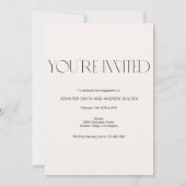 Einfache Elegante Verlobung Dankeskarte (Rückseite)