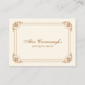 Einfache Elegante Vintage Kupfer Elfenbein Visitenkarte (Vorderseite)