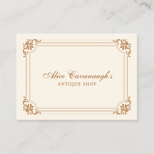 Einfache Elegante Vintage Kupfer Elfenbein Visitenkarte (Vorderseite)