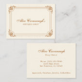 Einfache Elegante Vintage Kupfer Elfenbein Visitenkarte (Vorne/Hinten)