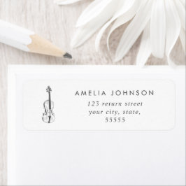 Einfache Elegante Violinlehrerin Musiker Schwarz-w