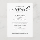 Einfache elegante virtuelle Hochzeitseinladung Postkarte (Vorderseite)