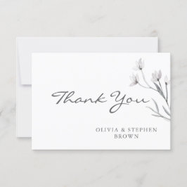 Einfache, elegante, von der Hand gezeichnet Blume. Dankeskarte