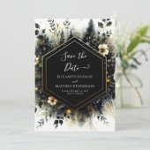 Einfache, elegante Waldhochzeit Save The Date (Stehend Vorderseite)