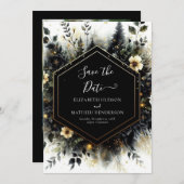 Einfache, elegante Waldhochzeit Save The Date (Vorne/Hinten)