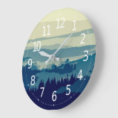 Einfache elegante Wanduhr der Gebirgslandschaft| (Winkel)