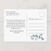 Einfache Elegante Wasserfarbe Eukalyptus Vielen Da Postkarte (Rückseite)