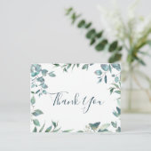 Einfache Elegante Wasserfarbe Eukalyptus Vielen Da Postkarte (Stehend Vorderseite)