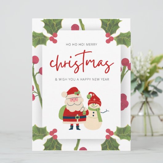 Einfache Elegante Wasserfarbe Frohe Weihnachten (Stehend Vorderseite)