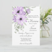 Einfache Elegante Wasserfarbe Lila Blumenladen Einladung (Stehend Vorderseite)