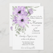 Einfache Elegante Wasserfarbe Lila Blumenladen Einladung (Vorne/Hinten)