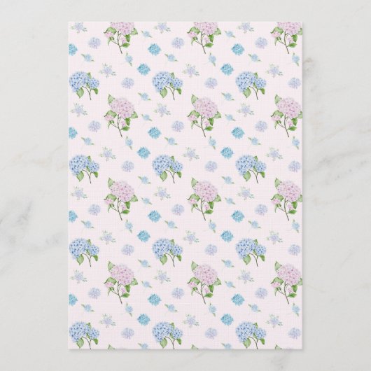 Einfache elegante Wasserfarben-Hortensienblumen Einladung (Vorderseite)