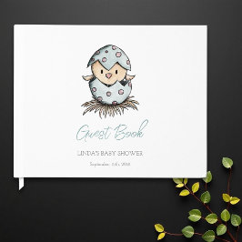 Einfache Elegante Watercolor Bird Baby Dusche Gästebuch