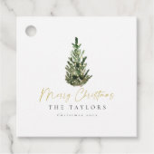 Einfache Elegante Watercolor Weihnachtsbaum Geschenkanhänger (Vorderseite)