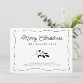 Einfache Elegante Wavy Border Holiday Moving Ankündigung (Stehend Vorderseite)