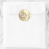 Einfache Elegante Wax Siegel Mit Monogramm Hochzei Runder Aufkleber (Tasche)