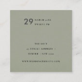 EINFACHE ELEGANTE WEBSITE "GRAUWEISS" QUADRATISCHE VISITENKARTE (Rückseite)