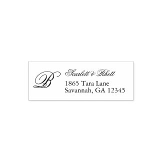 Einfache elegante Wedding Couple Monogram-Adresse Permastempel