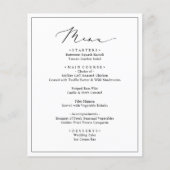 Einfache Elegante Wedding Empfang Menu Card (Vorderseite)