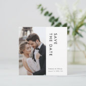 Einfache Elegante Wedding Foto Square Save The Date (Stehend Vorderseite)