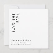 Einfache Elegante Wedding Foto Square Save The Date (Rückseite)